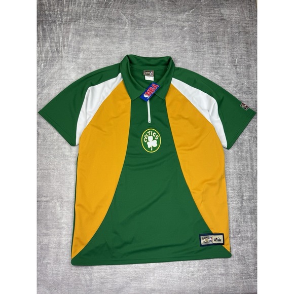 Boston Celtics Shirt Mens XL Green Hardwood Classics Shooting Warm Up Jersey - Picture 2 of 13